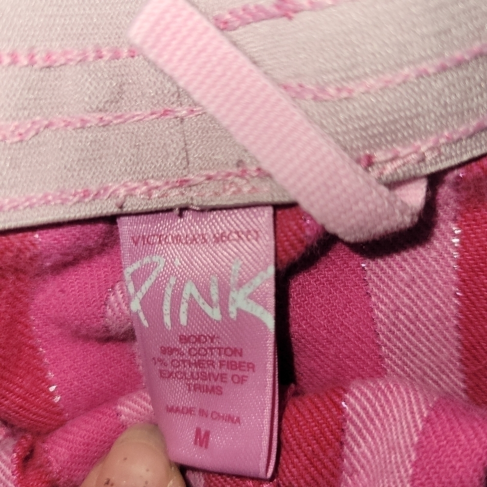 Y2k VS Pink Striped Shorty Boxers sz:M - Picture 7 of 8
